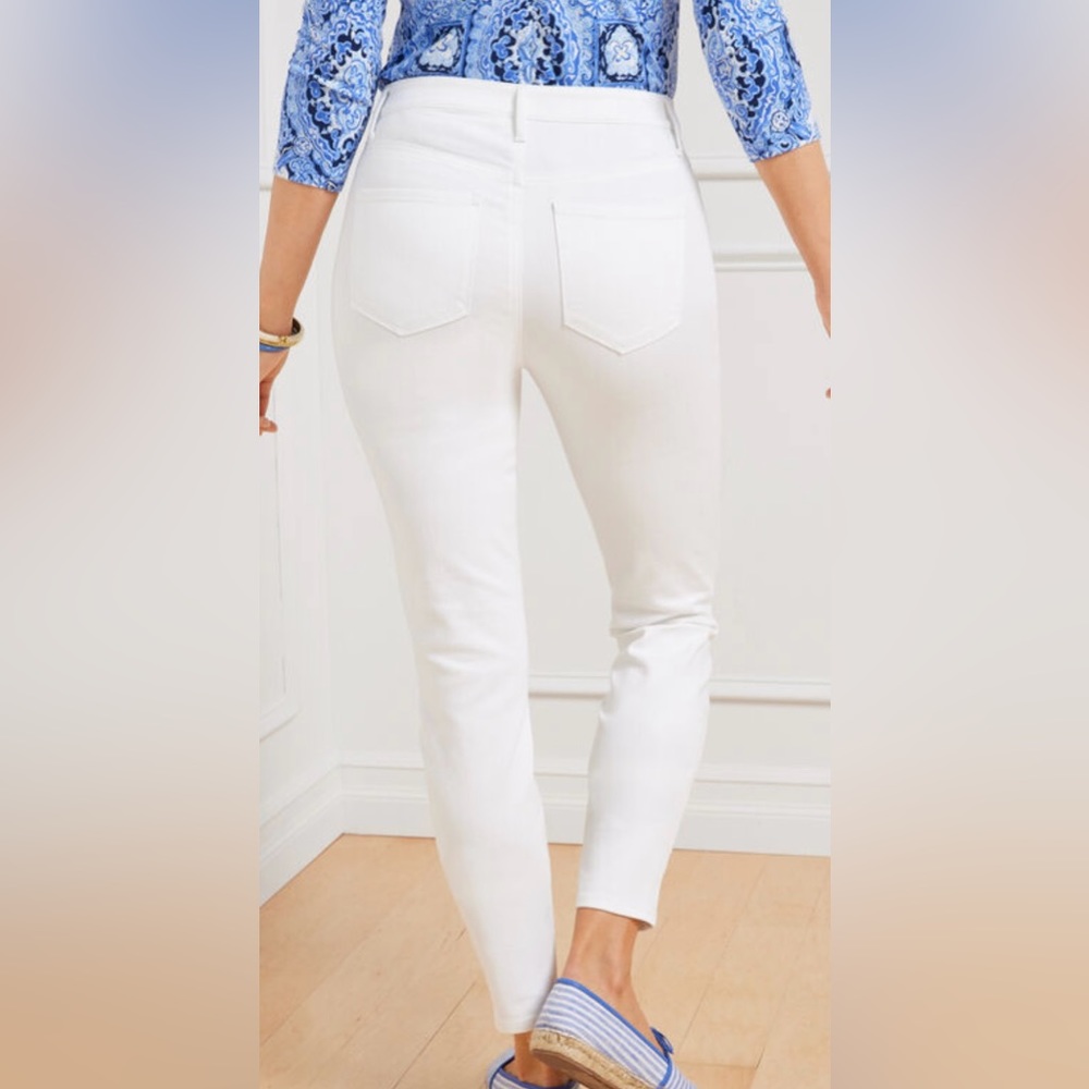 Talbots High Waist Jegging Ankle Curvy Fit Size 12 White - Picture 2 of 8